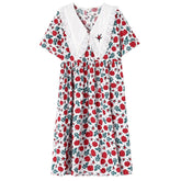 Vestido de cuello extragrande estilo cottagecore